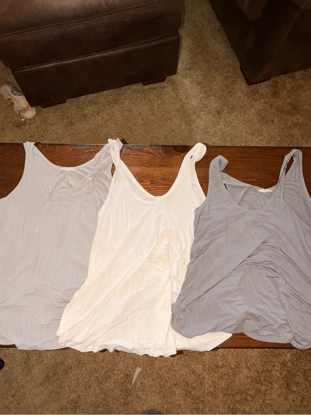 Women’s Scoop Neck Tank Top Trio - White, Light Gray, Medium Gray